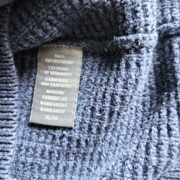 Denver Hayes Cardigan Sweater Mens Size XL Blue Knit Full Zip Long Sleeve - Picture 6 of 12